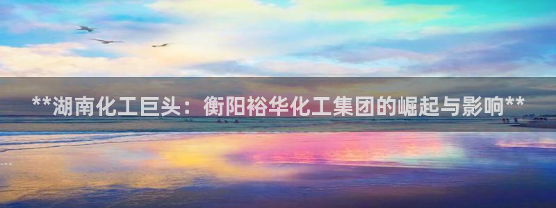 球盟会黑钱：**湖南化工巨头：衡阳裕华化工集团的崛起与影响*