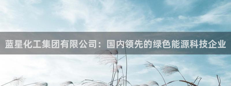 球盟会平台会黑单吗：蓝星化工集团有限公司：国内领先的绿色能源