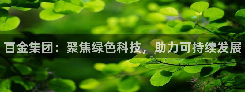 球盟会黑款吗还是白款：百金集团：聚焦绿色科技，助力可持续发展