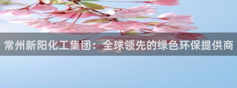 球盟会黑款吗还是白款：常州新阳化工集团：全球领先的绿色环保提